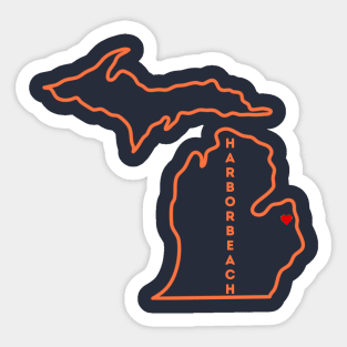 Harbor Beach MI Love (Orange) Sticker